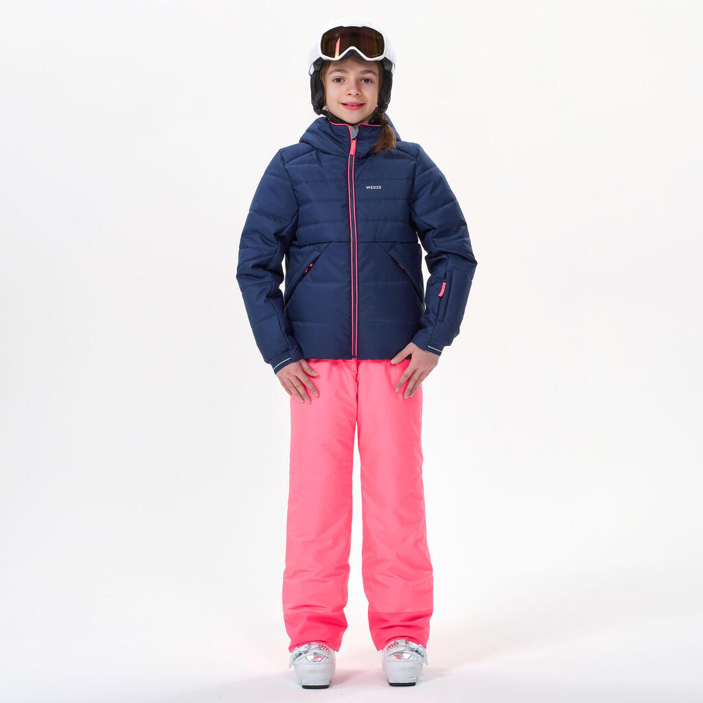 DOUDOUNE DE SKI ENFANT TRES CHAUDE ET IMPERMEABLE - 100 WARM - BLEUE MARINE