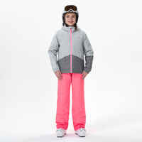 KIDS’ WARM AND WATERPROOF SKI JACKET   - 100 - GREY