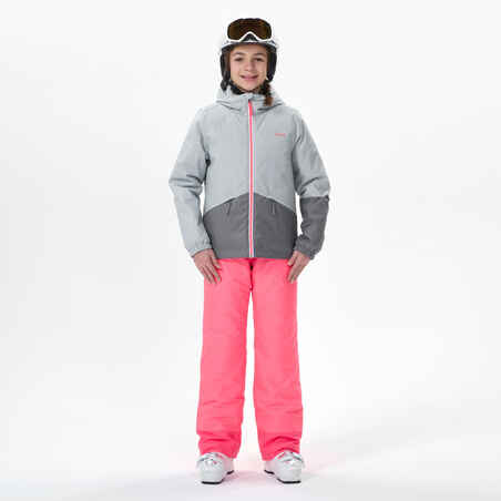 KIDS’ WARM AND WATERPROOF SKI JACKET   - 100 - GREY