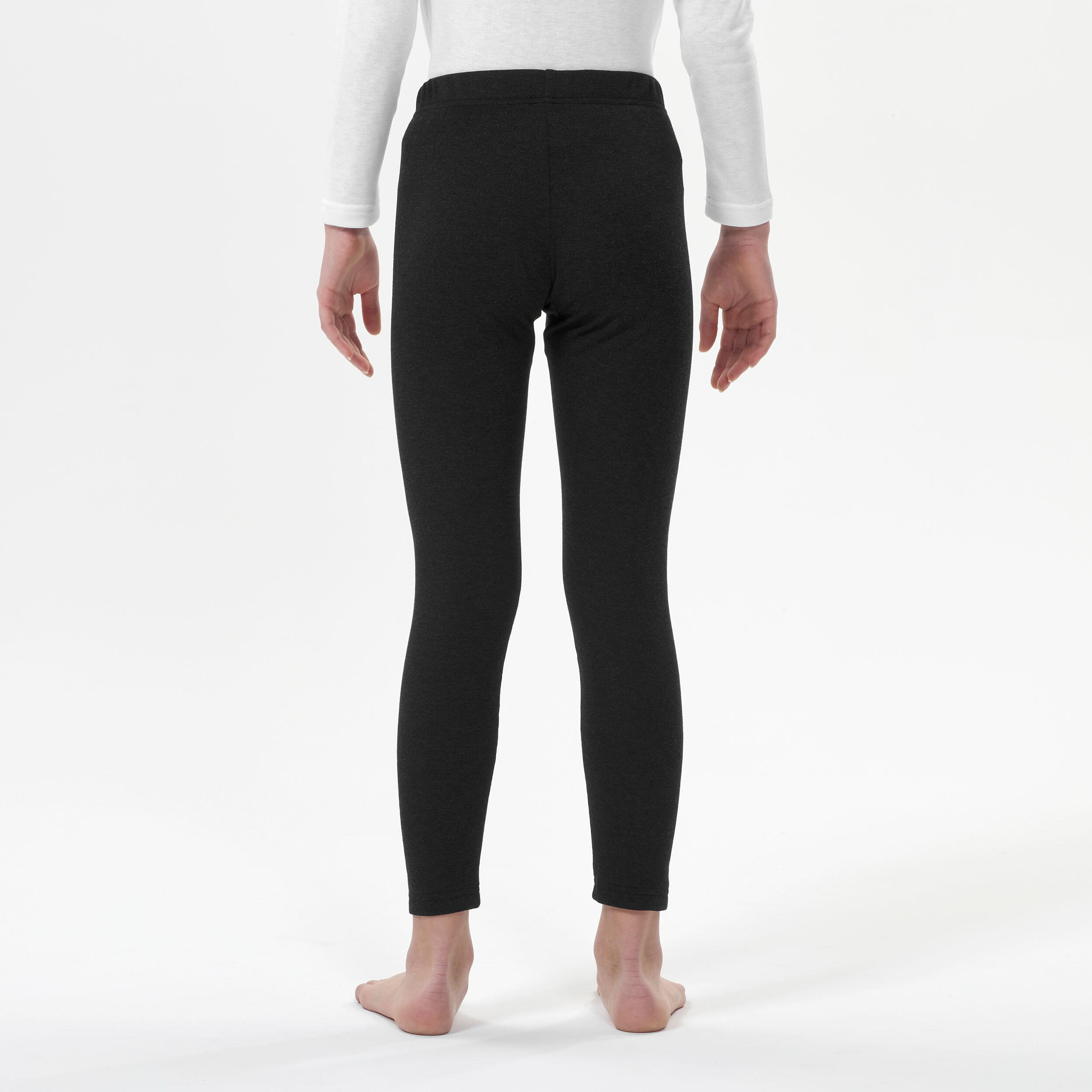 Kids' Ski Base Layer Bottoms - BL 100 Black - WEDZE