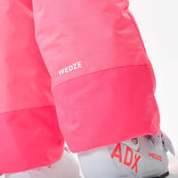 Vaikiškos šiltos ir neperšlampamos slidinėjimo kelnės „100“, neoninės rožinės