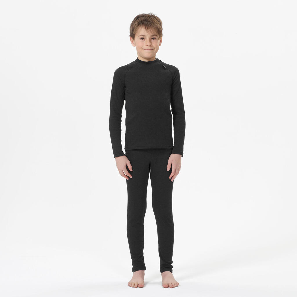 Kids’ Ski Base Layer Top - BL100 - White Greige