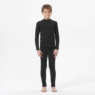 Kids’ thermal ski base layer trousers - BL100 - black
