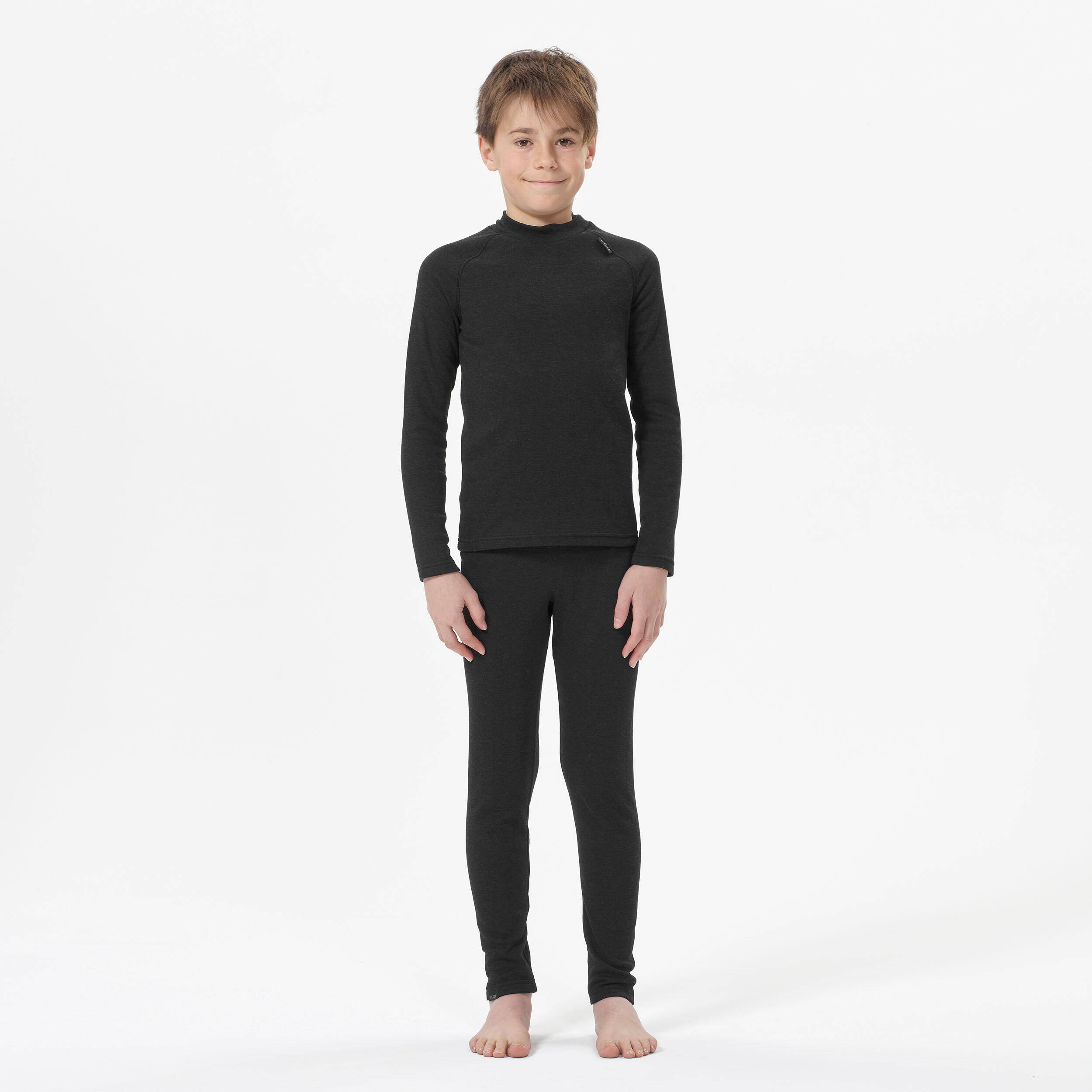 Kids’ thermal ski base layer trousers - BL100 - black -  1