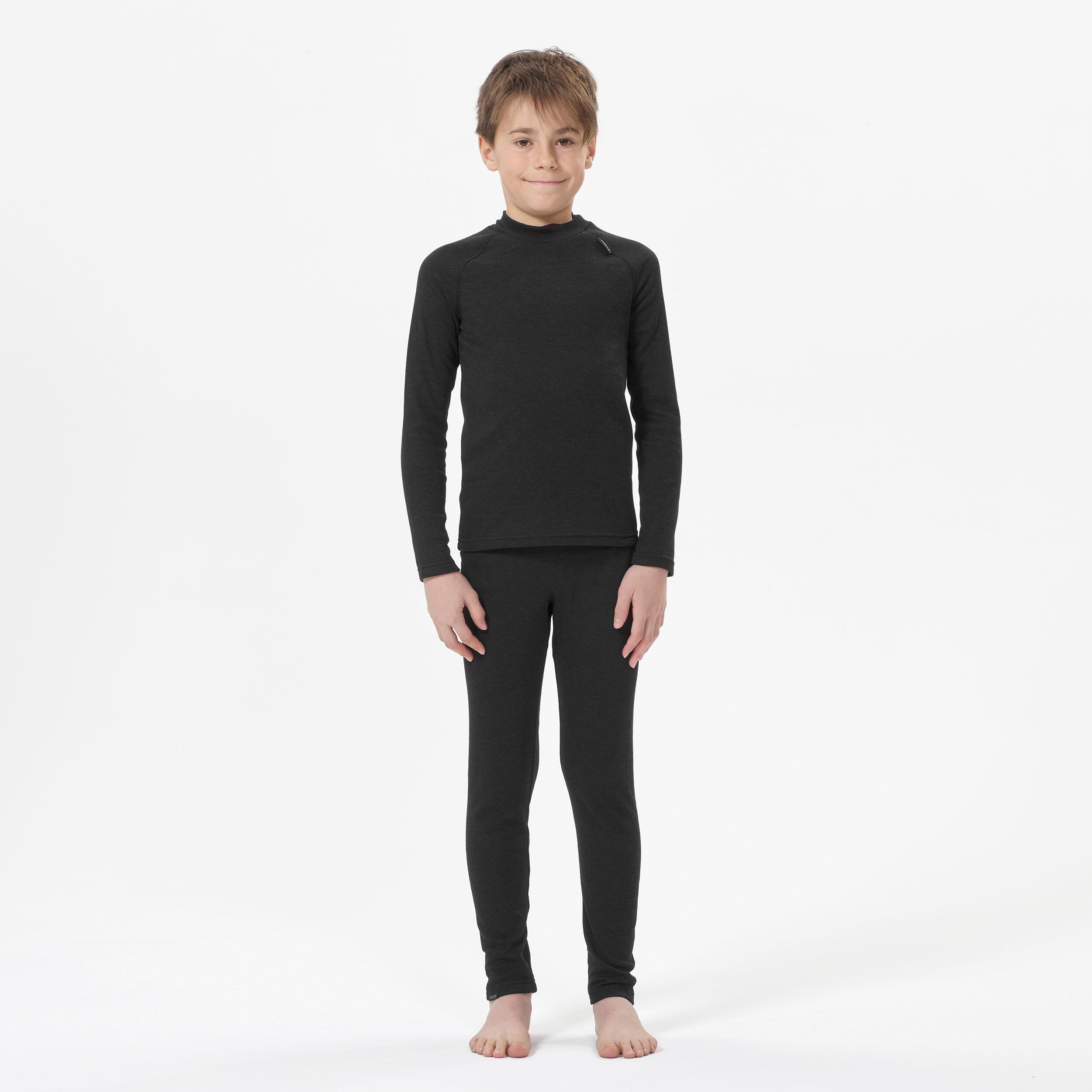 Pantaloni termici sci bambino 100 neri