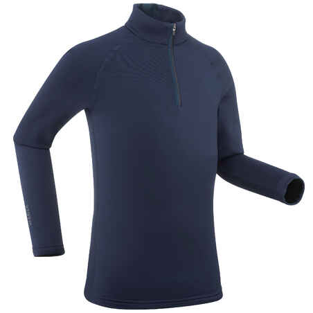 Kids’ thermal ski base layer top - BL 500 1/2 zip - blue