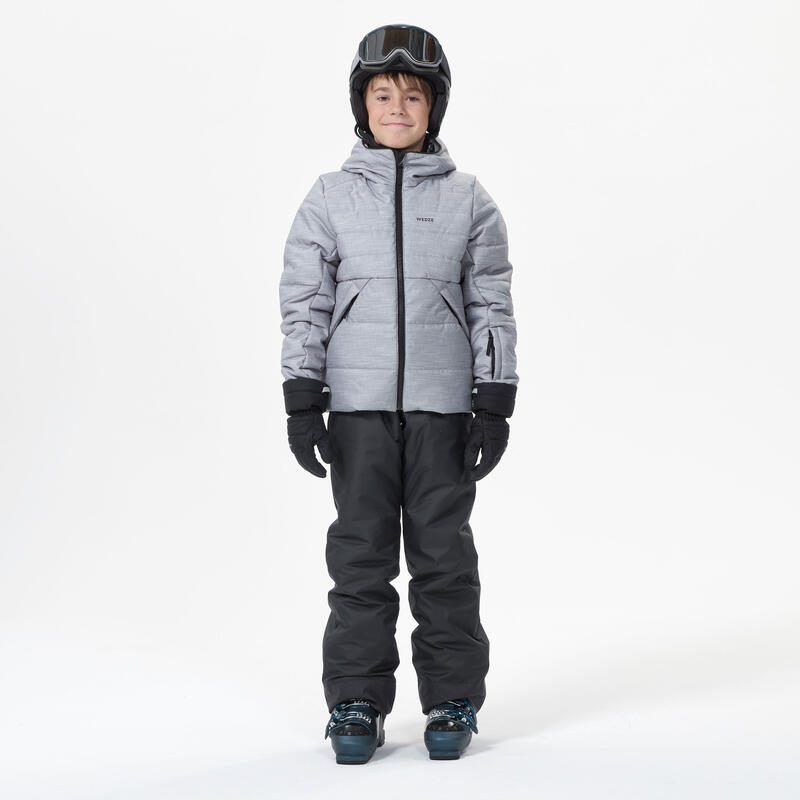 Doudoune de ski enfant très chaude et imperméable 180 WARM - grise