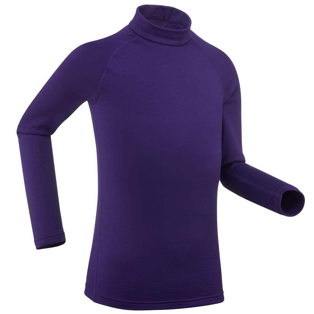 Kids’ ski base layer top 500 purple