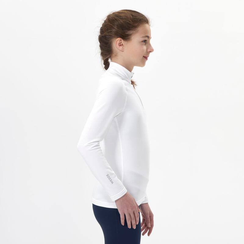 Camisola Térmica de Ski Criança 500 1/2 Fecho Branco