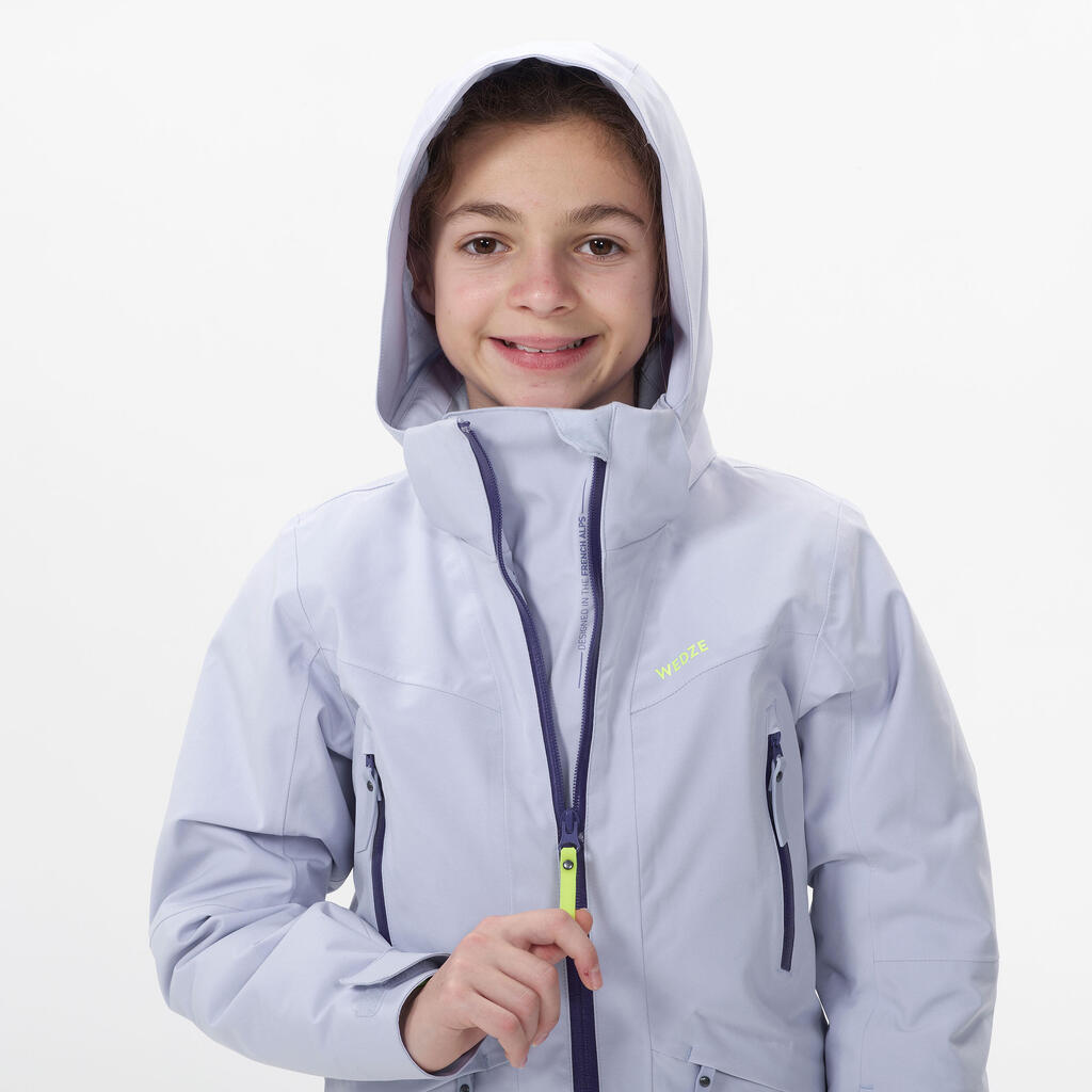 KIDS’ WARM AND WATERPROOF SKI JACKET - 900 MAUVE