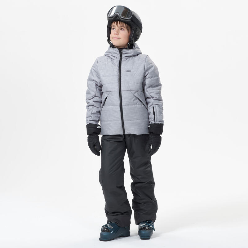 Piumino sci bambino 150 WARM grigio chiaro