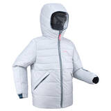 KIDS’ EXTRA WARM AND WATERPROOF PADDED SKI JACKET - 180 WARM GREY