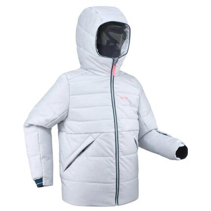 Doudoune de ski enfant chaude et imperméable - 100 warm grise