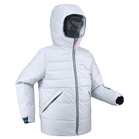 Doudoune de ski enfant chaude et imperméable - 100 warm grise