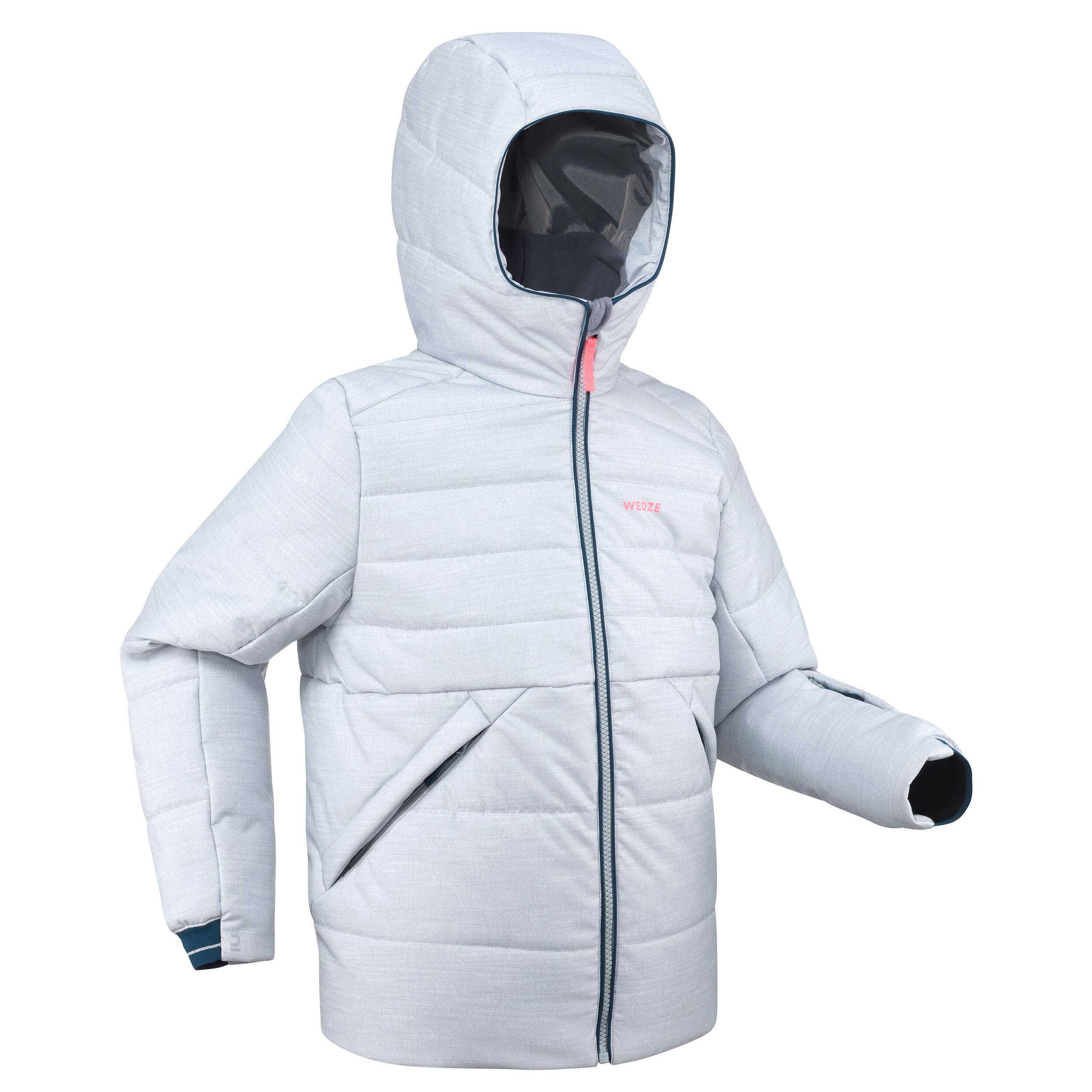 Kids’ warm and waterproof padded ski jacket - 100 warm grey 2/11