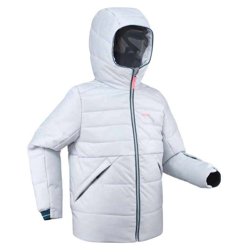 Gyerek bélelt kabát síeléshez - 180 Warm, fokozottan hőtartó, vízhatlan, szürke