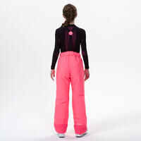 KIDS’ WARM AND WATERPROOF SKI TROUSERS - 100 NEON PINK