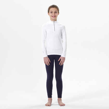 Kids’ Ski Base Layer 1/2 Zip Top - BL 500 - White