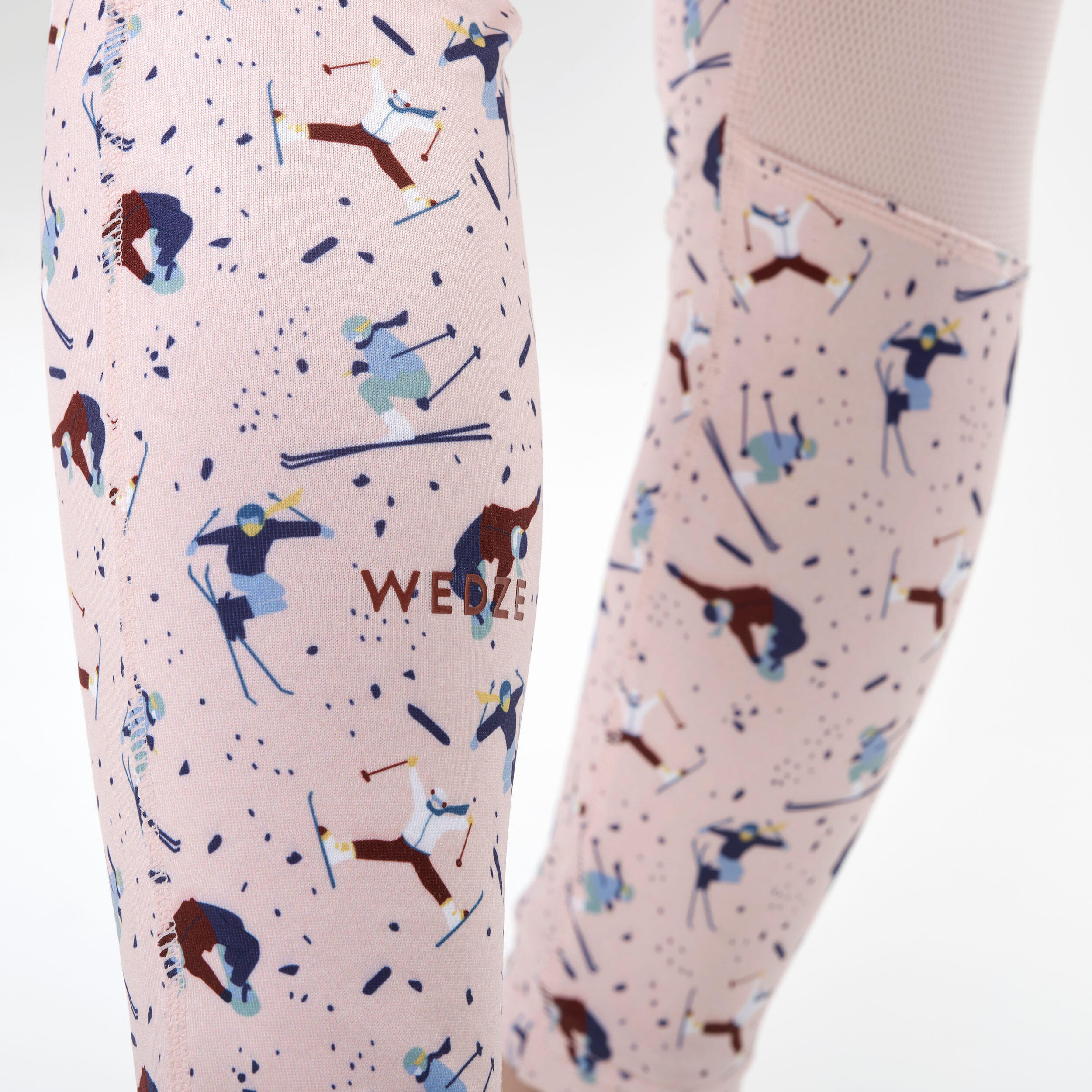 Kids’ Ski Base Layer Bottoms - 500 - Pink 8/8