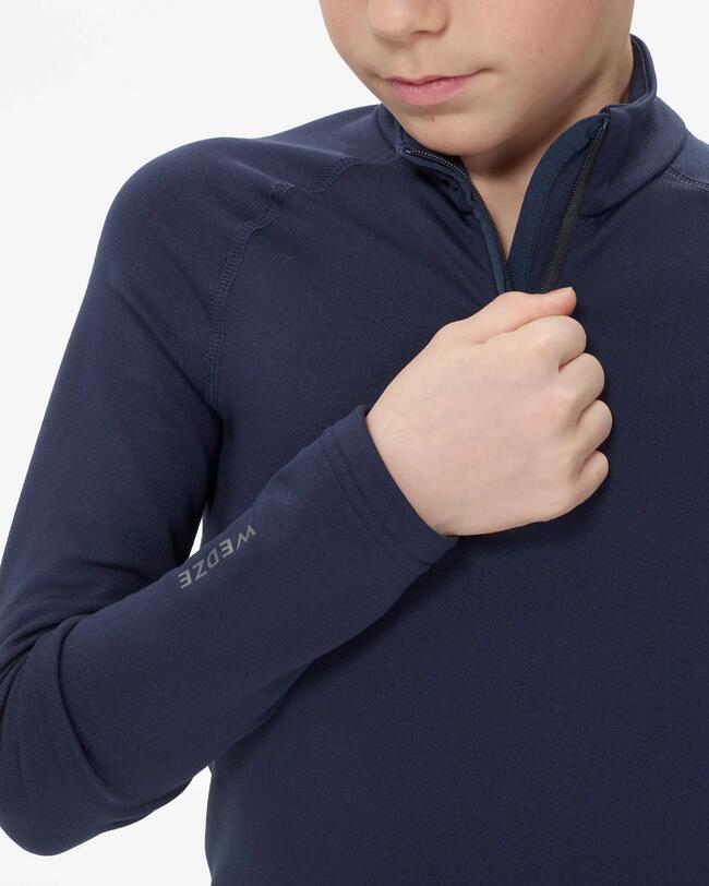 Camisola Térmica 1/2 Fecho de Ski Criança BL 500 Azul