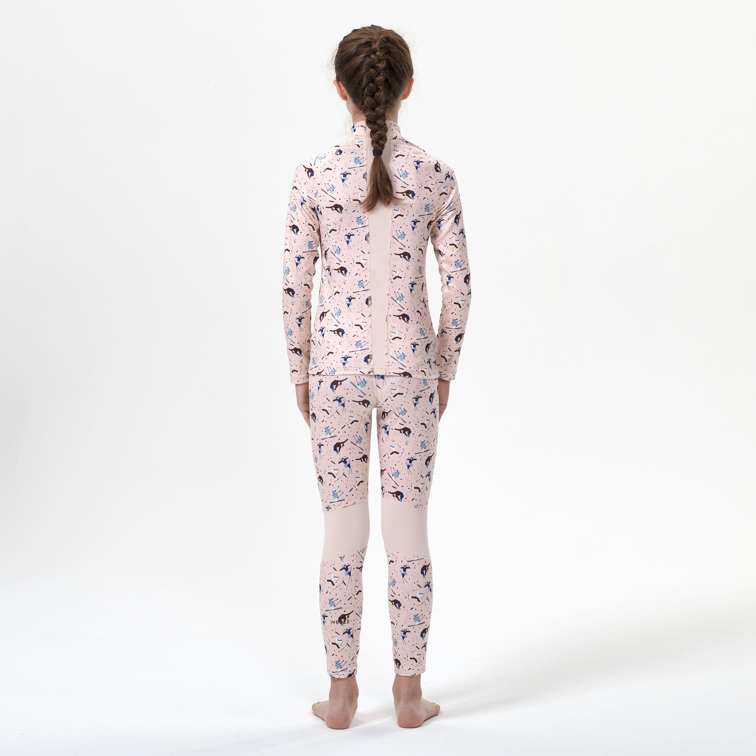 Kids’ Thermal Ski Base Layer 1/2 Zip BL 500 - Pink 4/8