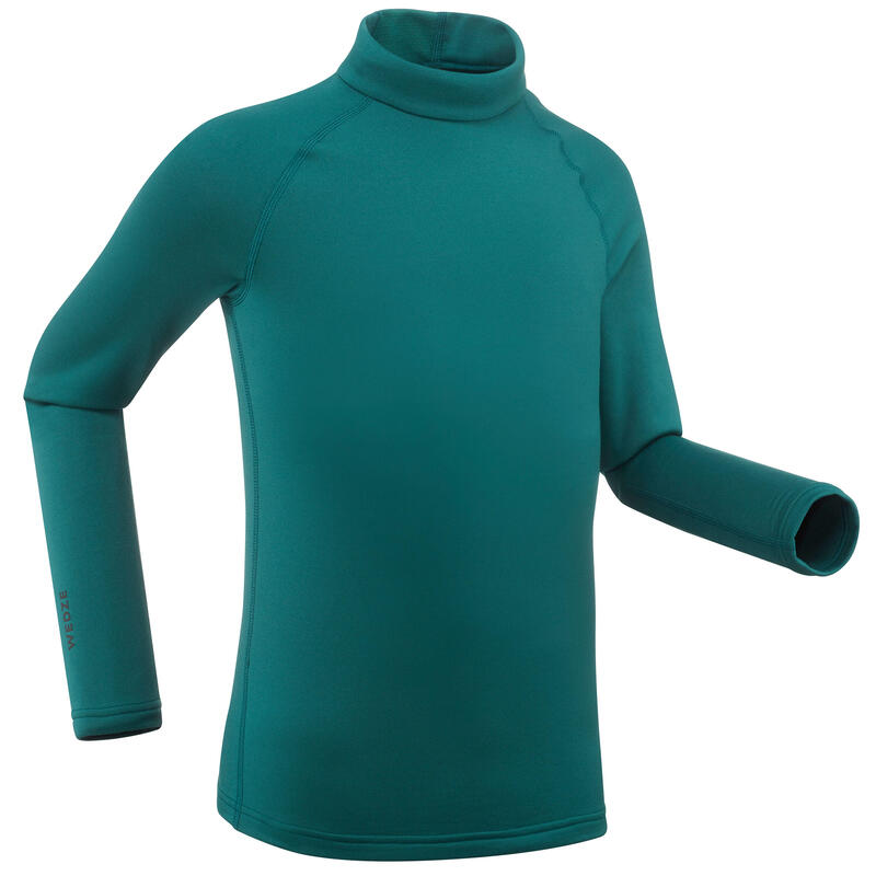 Camiseta interior térmica de esquí Niños Wedze 500 verde