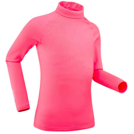 Camiseta térmica de esquí para Niños 7-15 años Wedze BL100 rosado