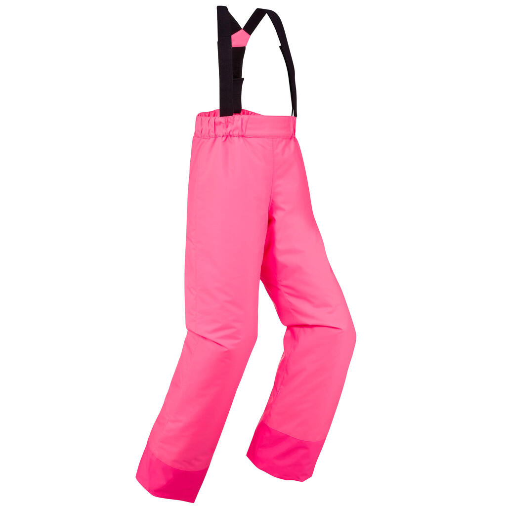 Kids’ warm and waterproof ski trousers - 100 neon pink