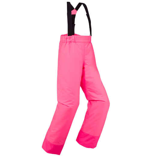 
      PANTALÓN DE ESQUÍ PARA NIÑOS CÁLIDO E IMPERMEABLE - PA - 100 - ROSA FLUO 
  