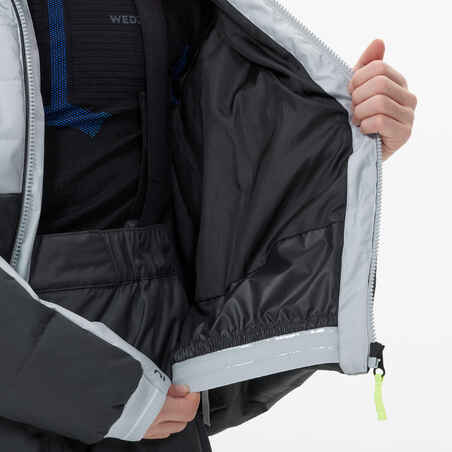 Vaikiška šilta ir neperšlampama pašiltinta slidinėjimo striukė „150 Warm“, pilka