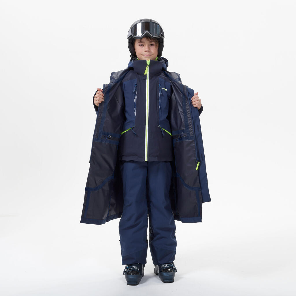 Detský plášť 980 na lyžiarske preteky modrý