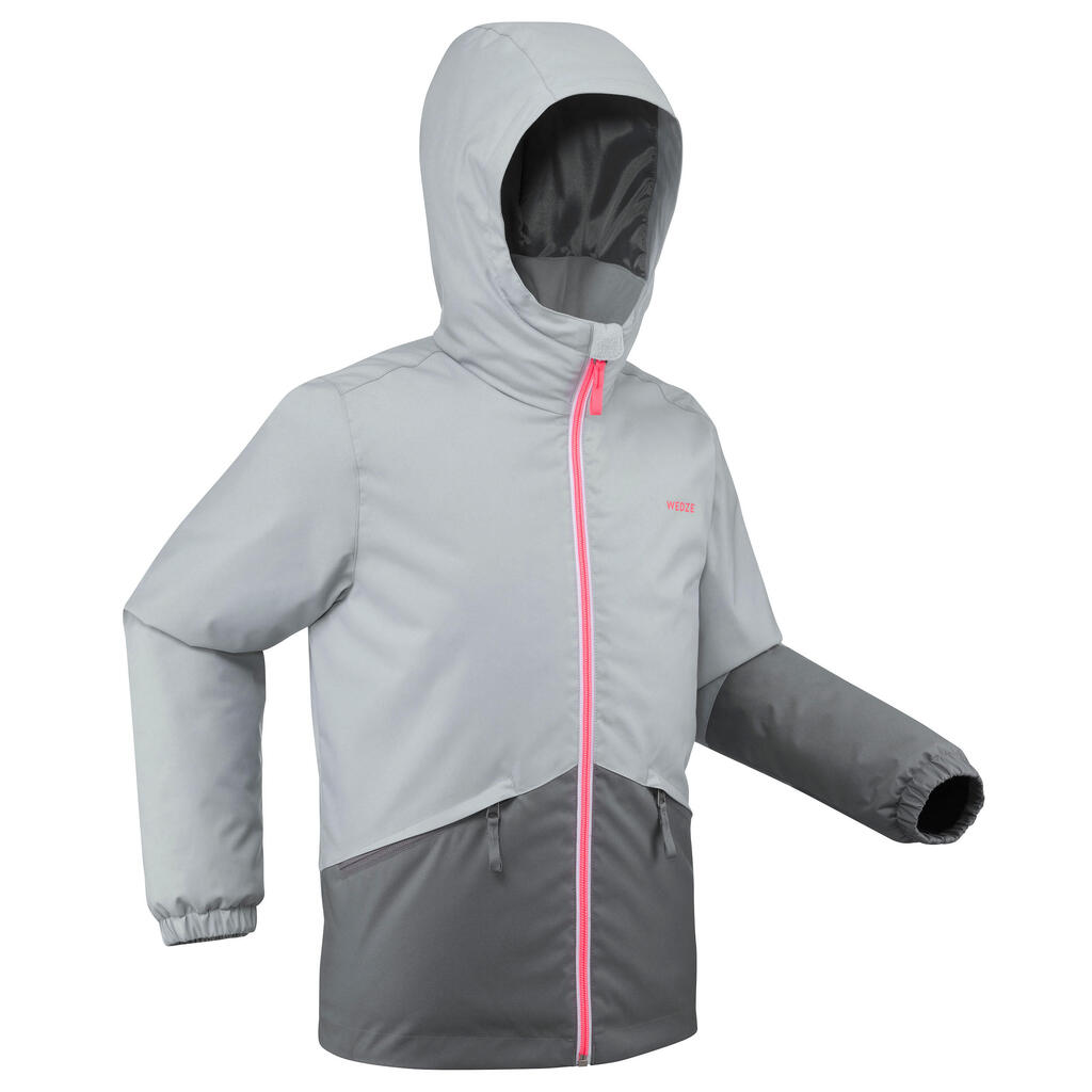 Skijacke Kinder warm wasserdicht - 100 grau 