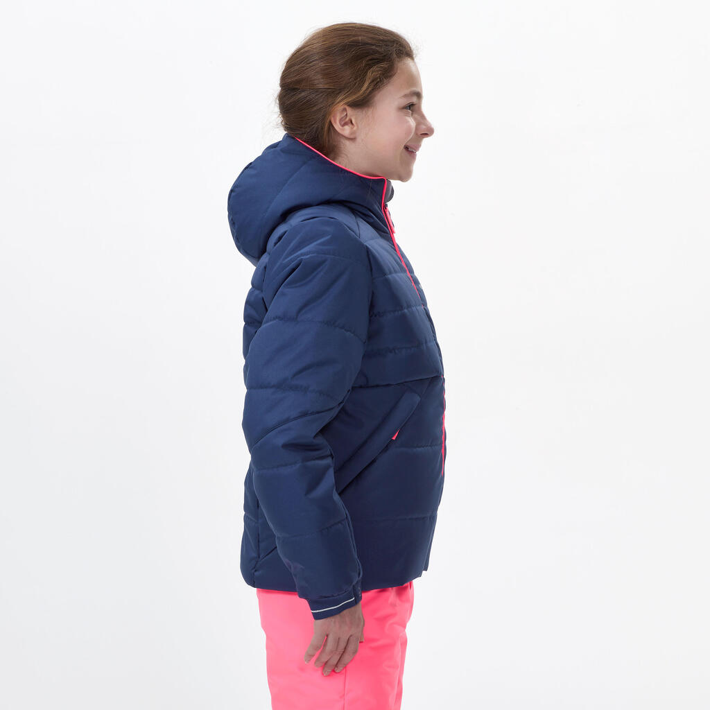 DOUDOUNE DE SKI ENFANT TRES CHAUDE ET IMPERMEABLE - 100 WARM - BLEUE MARINE