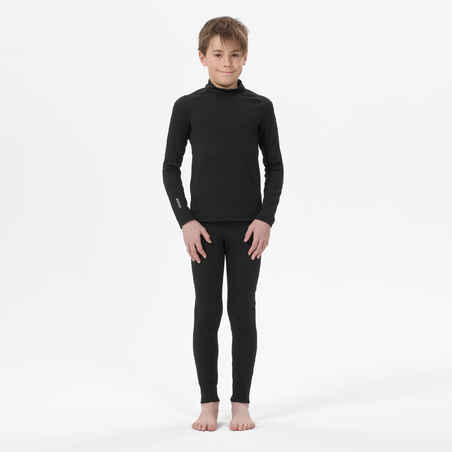 Kids' thermal ski base layer top - BL500 - black