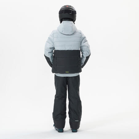 Crno-siva dečja vodootporna i veoma topla jakna za skijanje 180