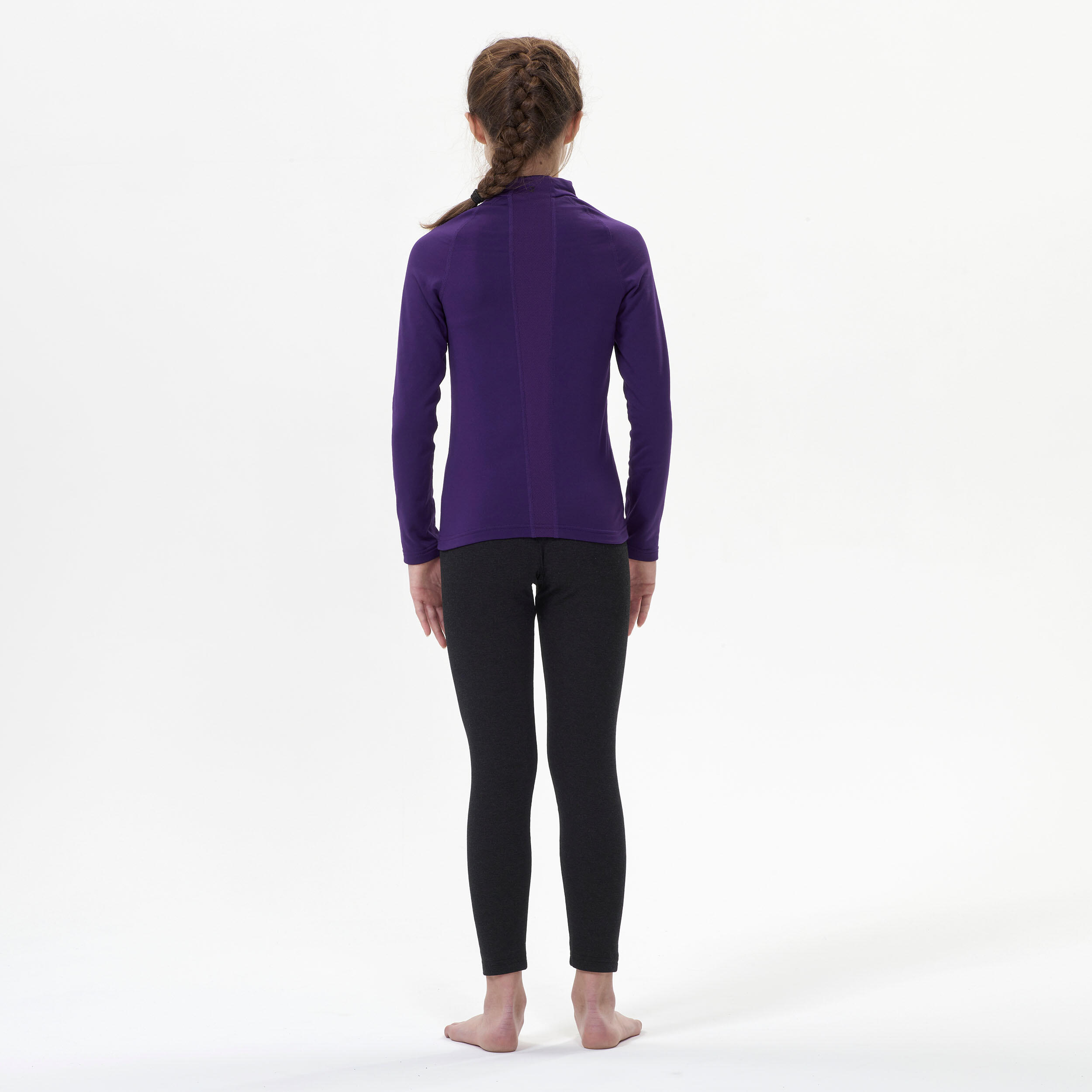 Children’s thermal ski base layer top 500 - purple  4/7