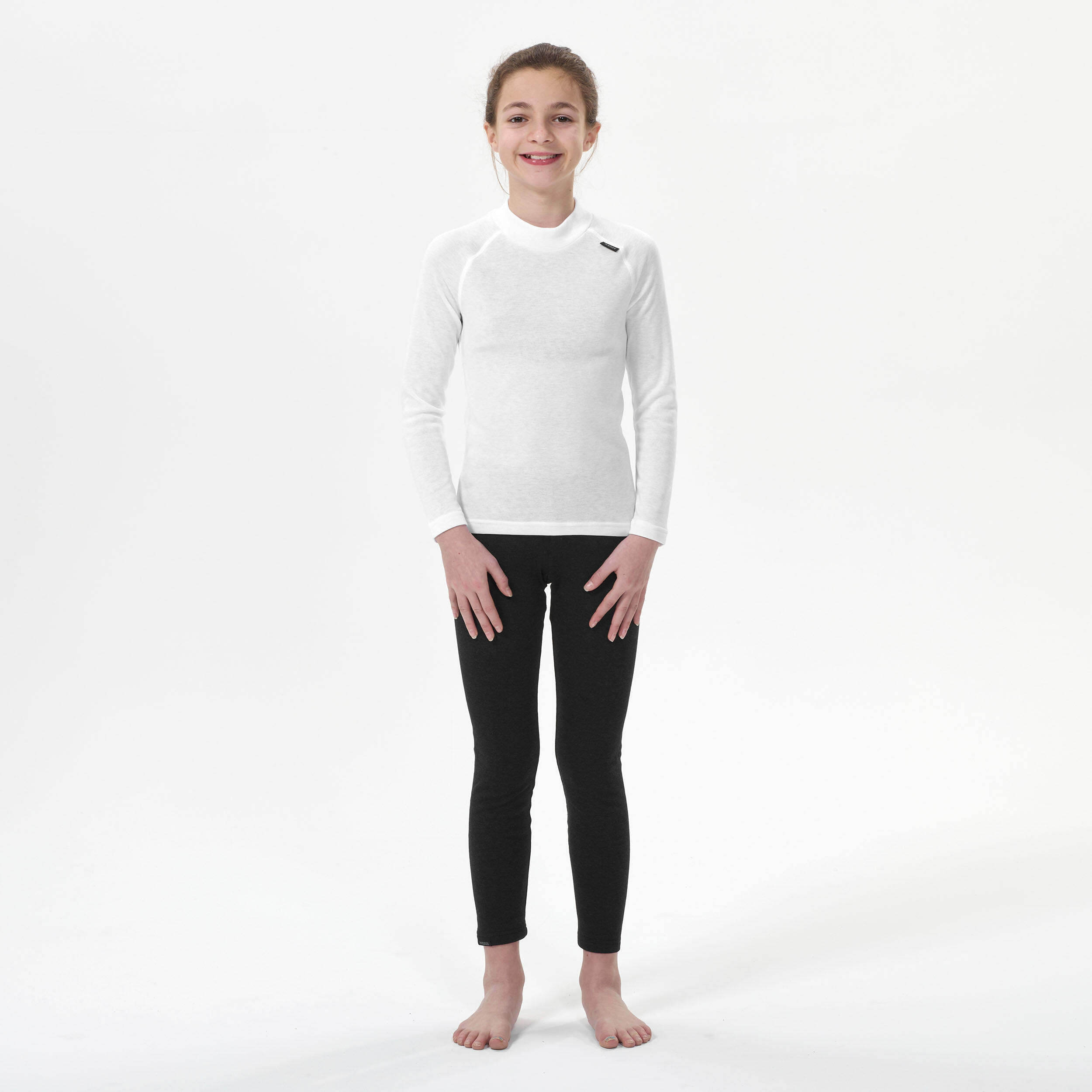 Kids' Ski Base Layer Bottoms - BL 100 Black - WEDZE