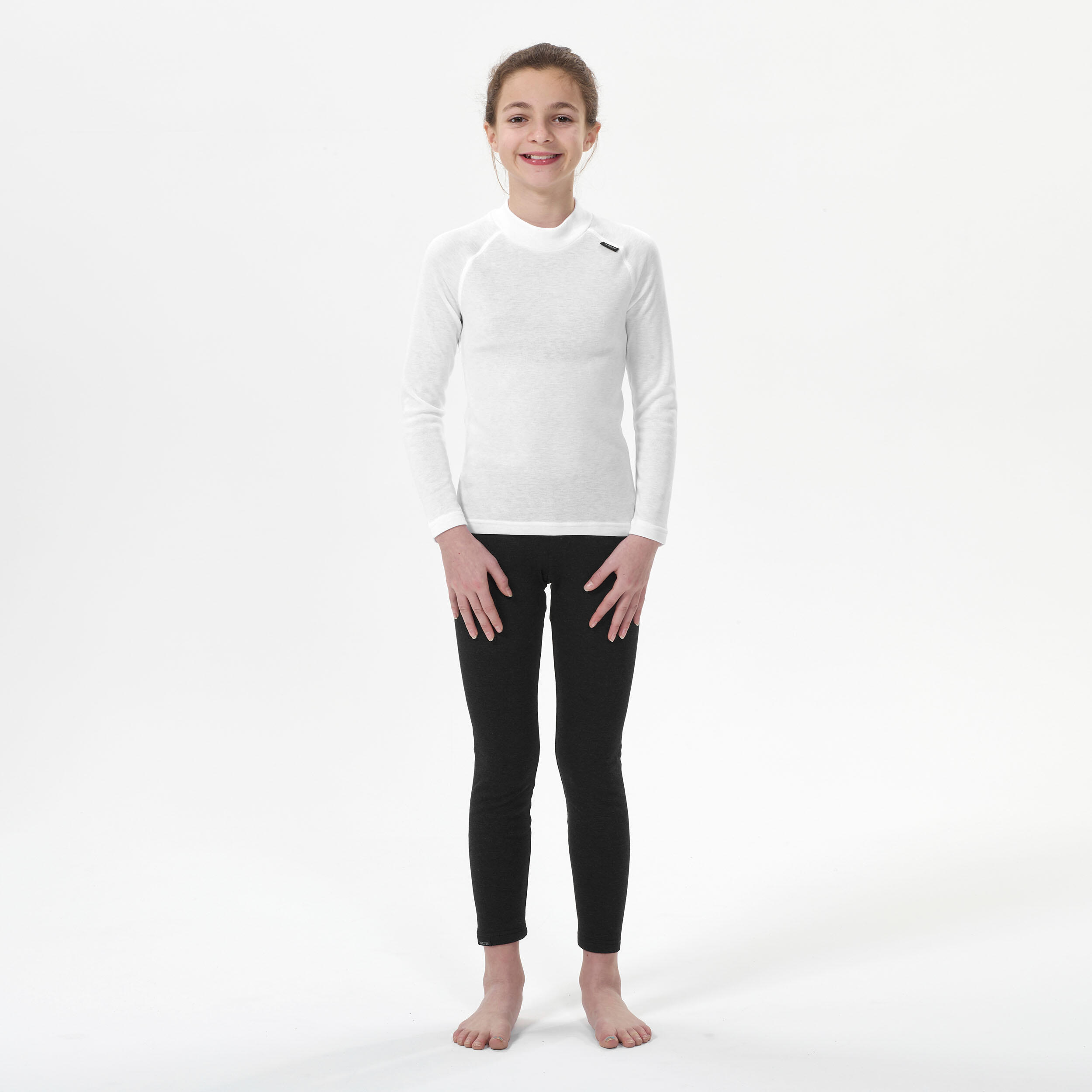 Kids’ thermal ski base layer trousers - BL100 - black 6/9