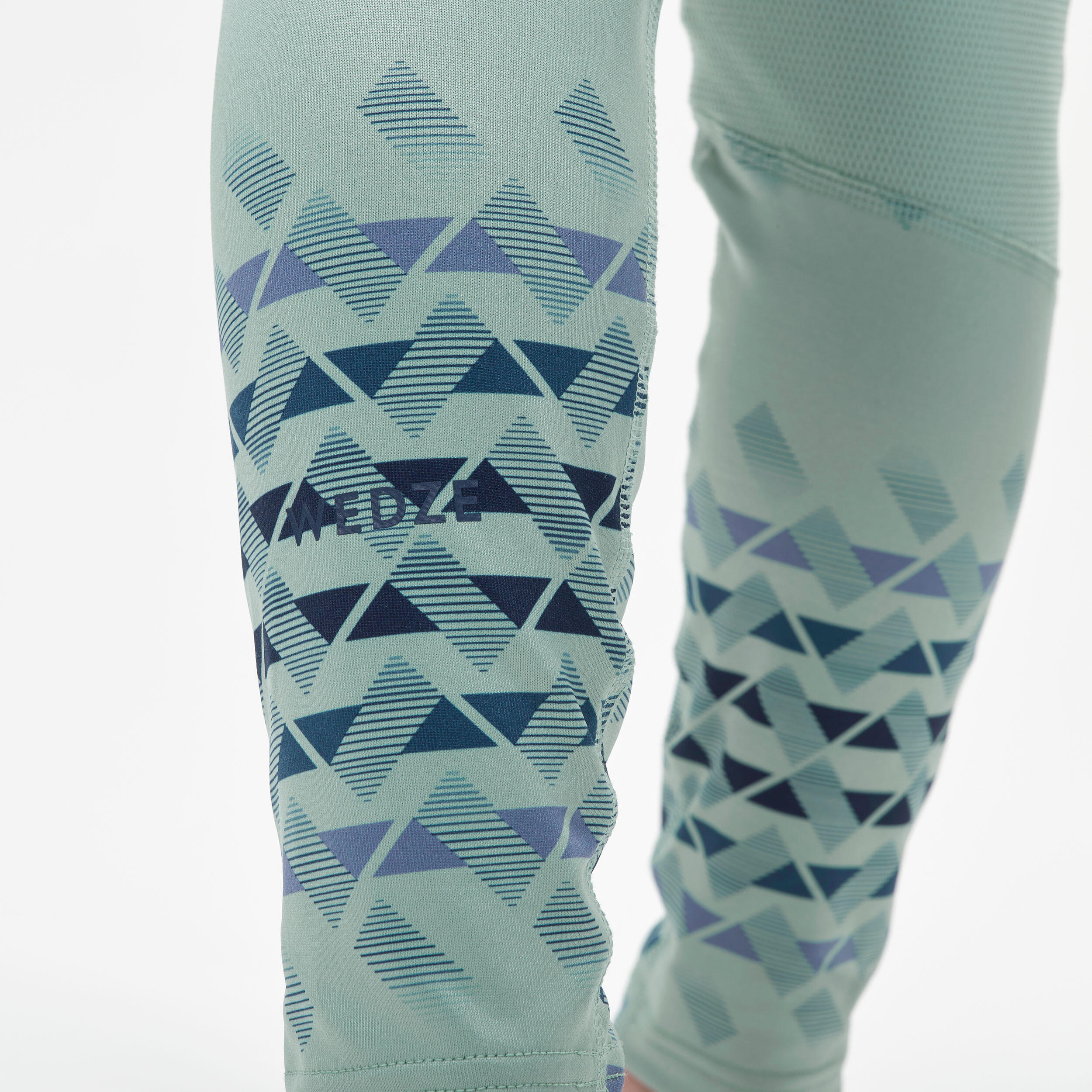 Kids’ Ski Base Layer Bottoms - 500 - Green 7/8