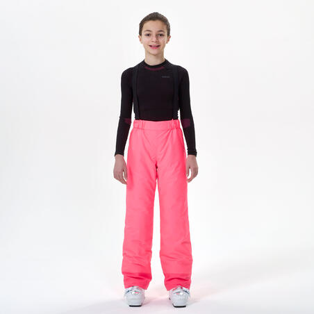 Neon roze dečje pantalone za skijanje 100