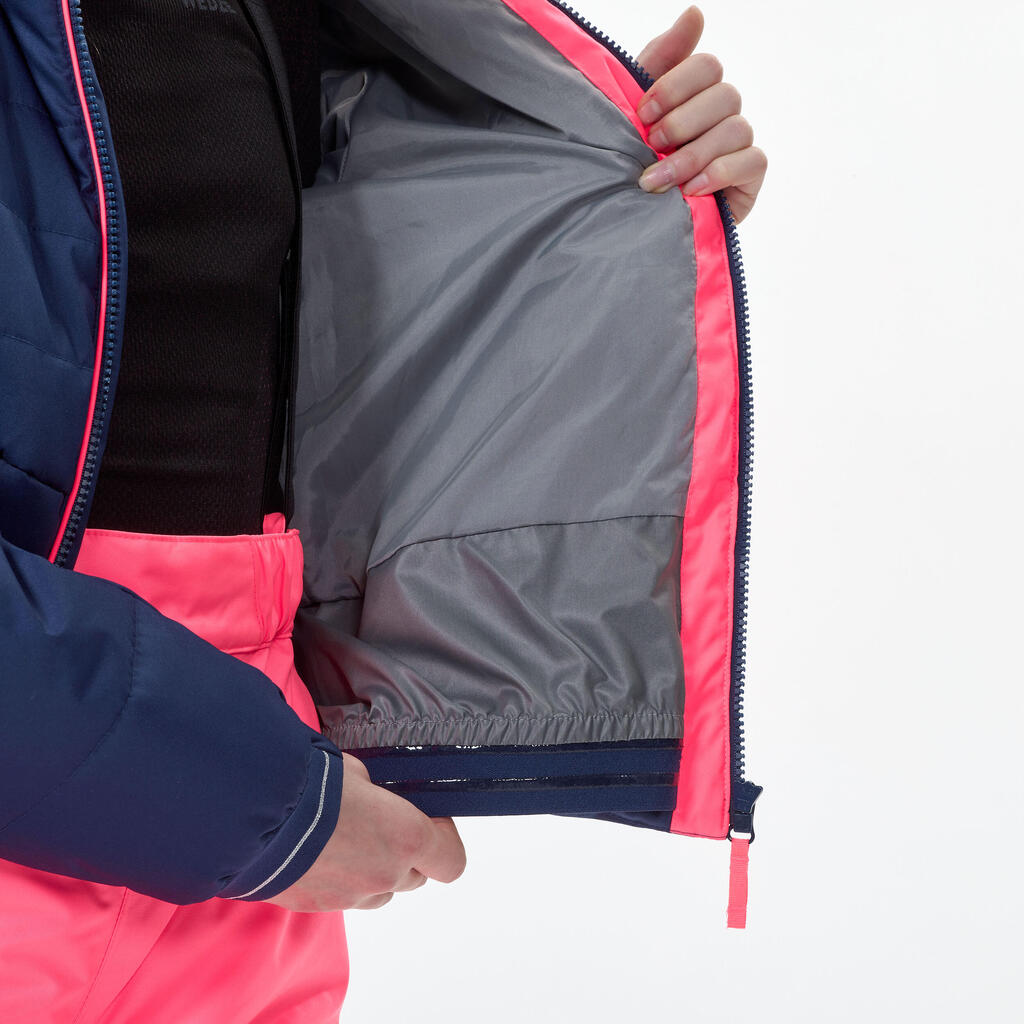 DOUDOUNE DE SKI ENFANT TRES CHAUDE ET IMPERMEABLE - 100 WARM - BLEUE MARINE