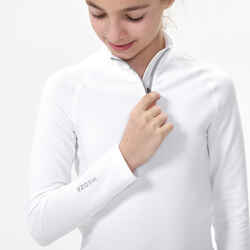 Kids’ Ski Base Layer 1/2 Zip Top - BL 500 - White