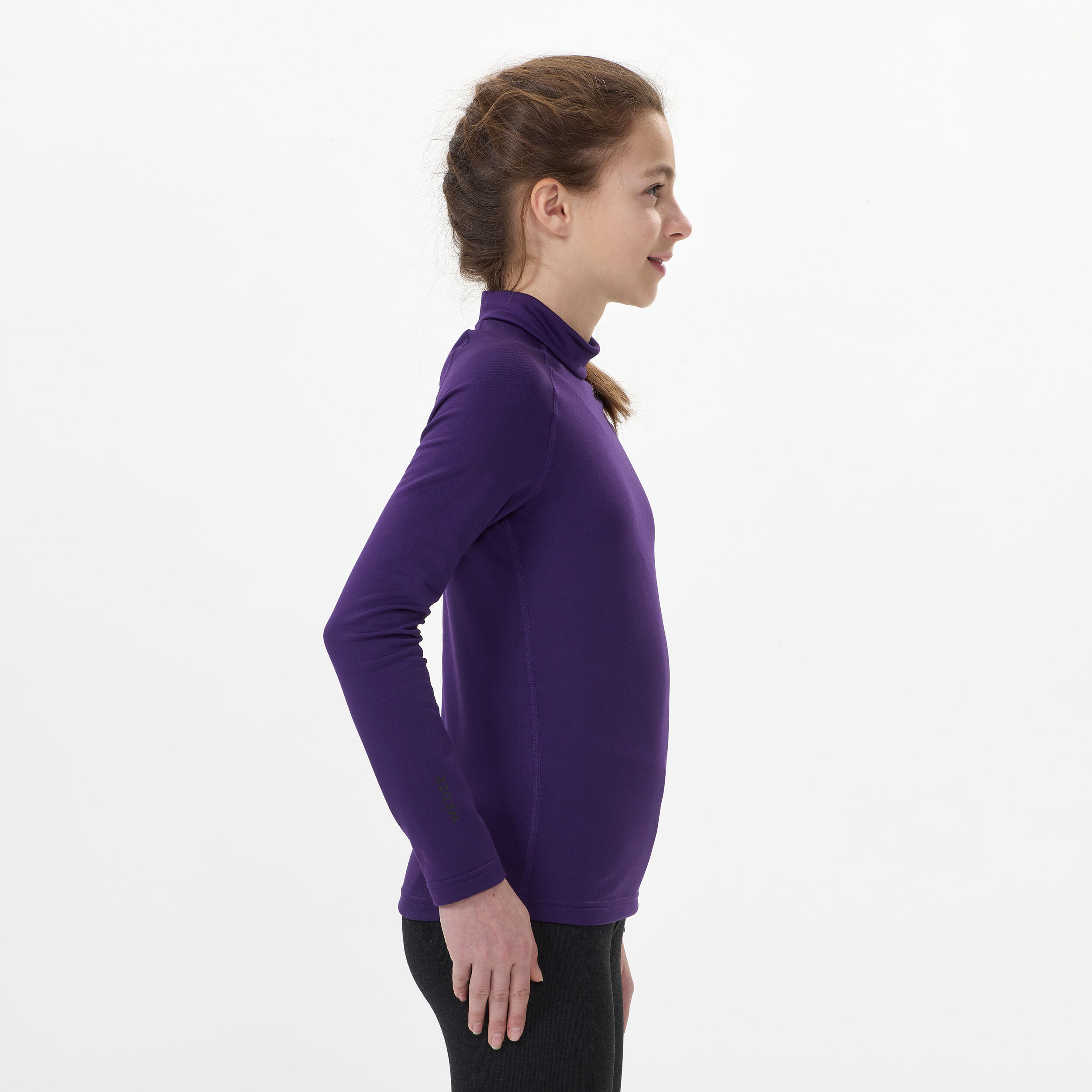 Children’s thermal ski base layer top 500 - purple  6/7