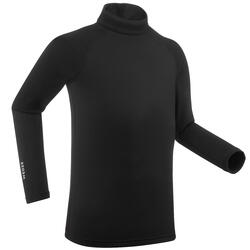 KIDS' SKI BASE LAYER TOP 500 - BLACK
