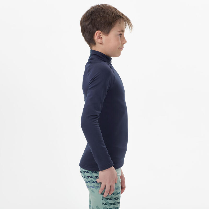 Sous-vêtement de ski enfant - BL 500 1/2 zip haut - bleu