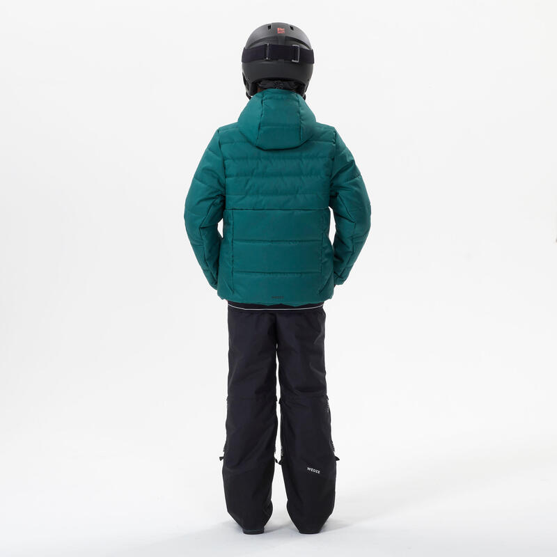 Doudoune de ski enfant très chaude et imperméable 180 WARM - verte