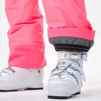 KIDS’ WARM AND WATERPROOF SKI TROUSERS - 100 NEON PINK