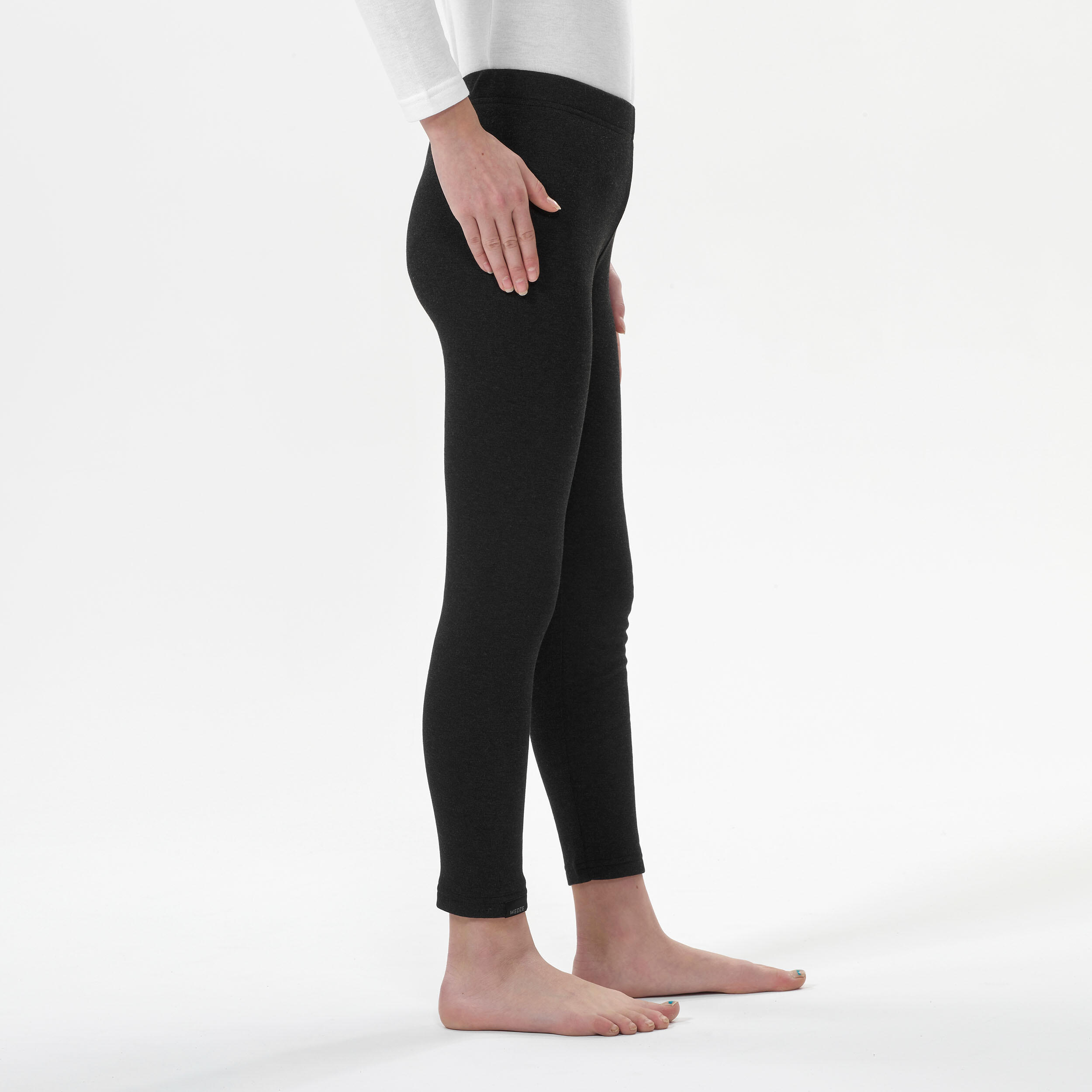 Kids' Ski Base Layer Bottoms - BL 100 Black - WEDZE