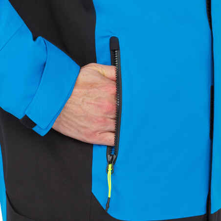 Vyriška neperšlampama buriavimo striukė „500“, mėlyna, juoda