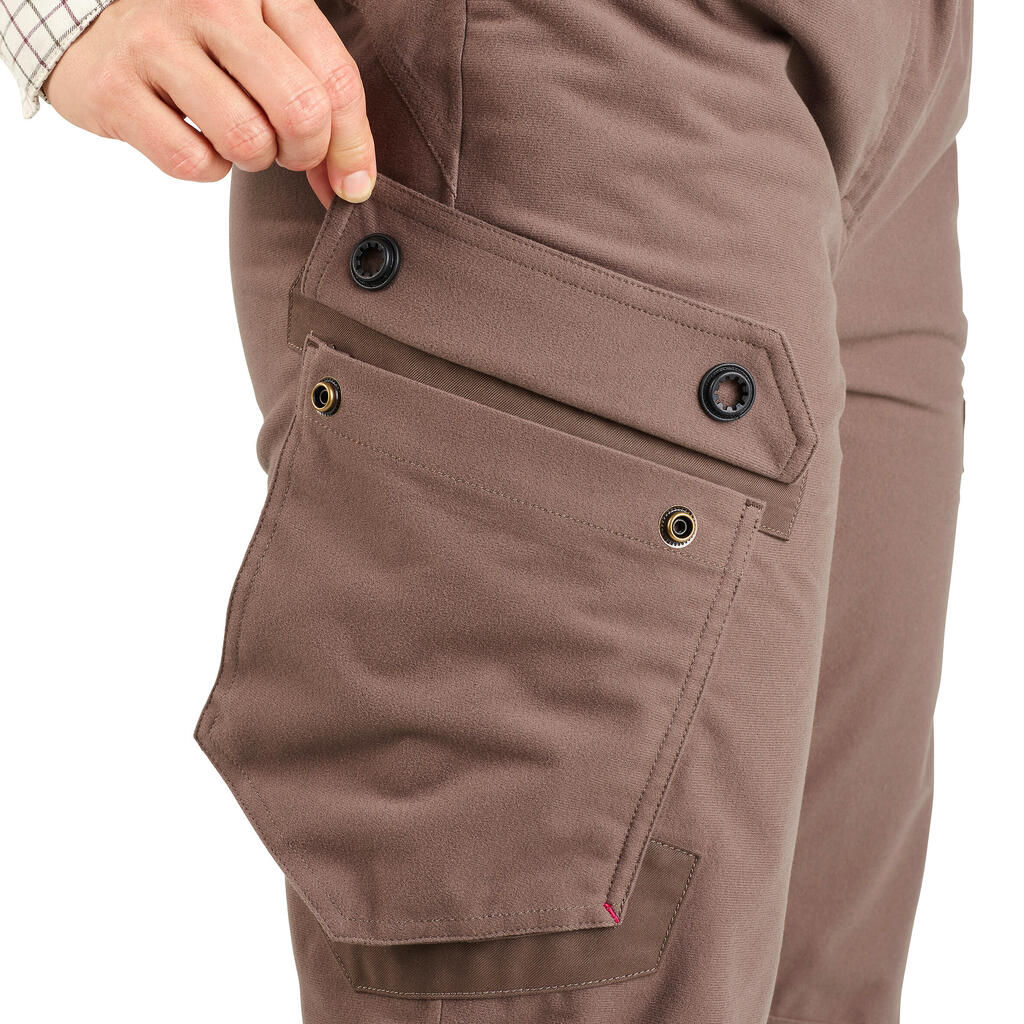 Kamuflažne ženske tihe pantalone za lov TREEMETIC 500